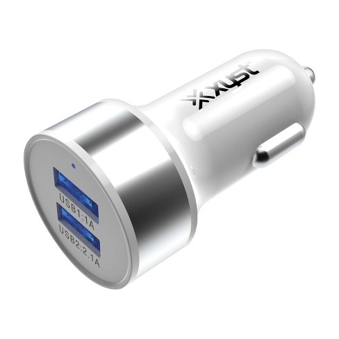 Car Charger, 3.4A Dual USB Car Phone Charger - White