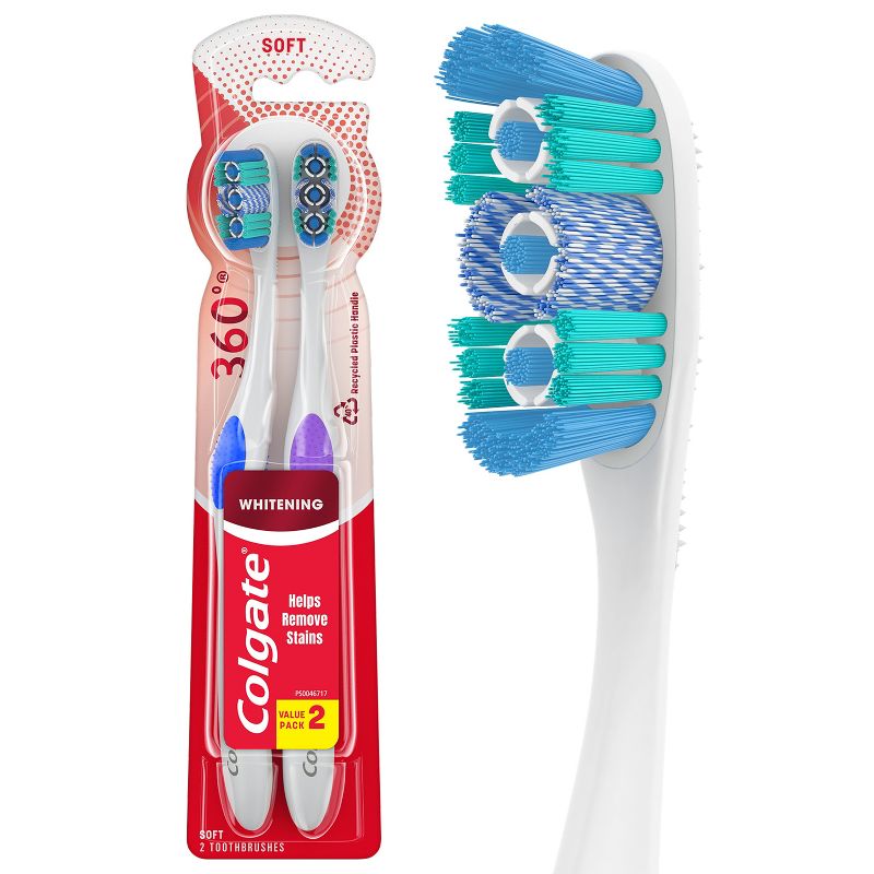 Colgate 360 Optic White Whitening Toothbrush Soft, 1 of 11