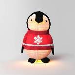 24" LED Penguin Wearing Snowflake Sweater Christmas Novelty Sculpture Light Warm White Lights - Wondershop™