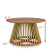 NicBex Modern 31.5" Round Coffee Table with Solid Wood Frame for Home and Office - 2 of 4