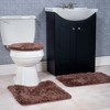 Hastings Home 3 Piece Super Plush Non-Slip Bath Mat Rug Set - Chocolate - 2 of 4