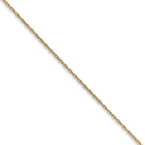 Black Bow Jewelry 0.8mm, 14k Yellow Gold, Baby Rope Chain Necklace - 1 of 4