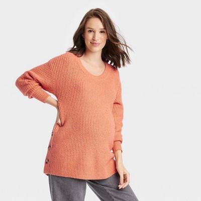 Scoop Neck Side Button Maternity Sweater - Isabel Maternity by Ingrid & Isabel™