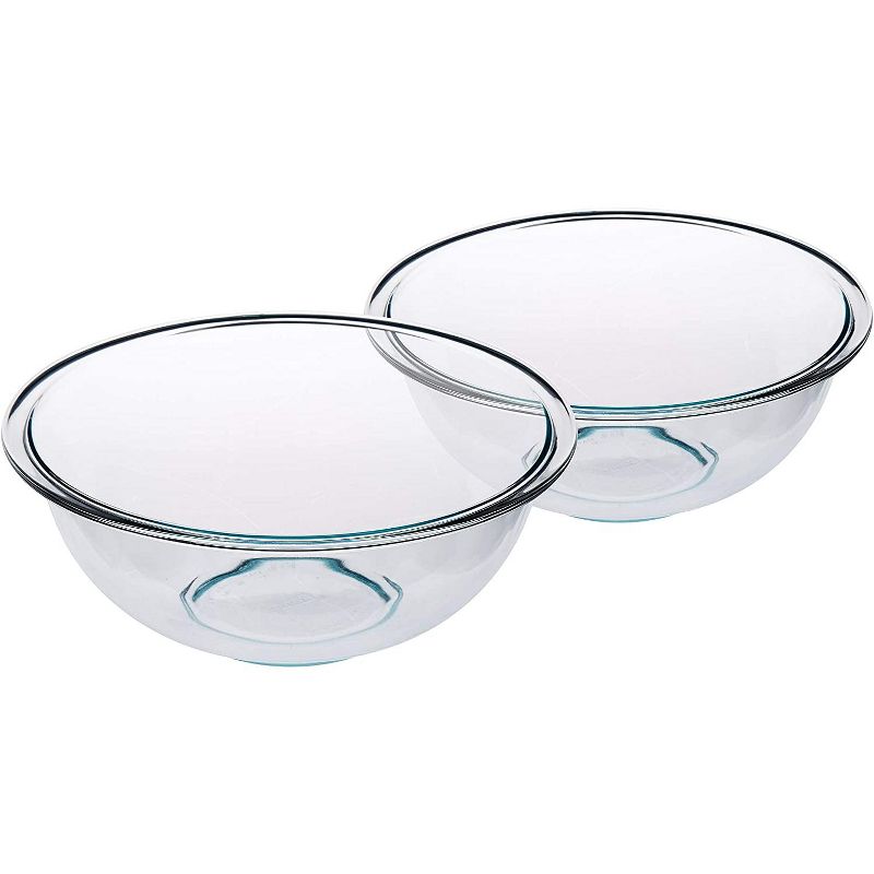 Pyrex Prepware 2-1/2-Quart Rimmed Mixing Bowl, Clear (Pack of 2), 4 of 5