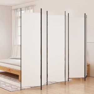 vidaXL 6-Panel Room Divider, 118.1"x78.7", Versatile White Fabric Screen Partition, Easy Assembly Required, Foldable Design for Space Saving - 1 of 4