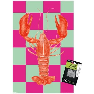 Trends International Reinders: Food - Pink Checkers Lobster Unframed Wall Poster Prints - 1 of 4