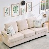89" Modern 3-Seater Sofa - Deep Chenille Couch with Cup Holders & Storage Pockets, Comfy for Living Room & Apartment - 3 of 4