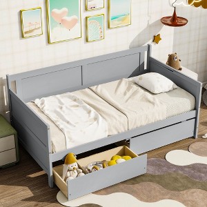 KIGFTSOD Twin Size Pine Wood Daybed with two Storage Drawers - 1 of 4