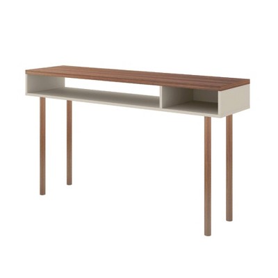 Windsor 48" Off White and Natural Wood Console Table with Storage