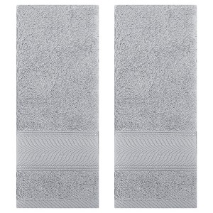 REGALWOVEN Bathroom Decorative Cotton Soft Absorbent Sold Striped Hand Towel 14" x 30" 2 Pcs - 1 of 4