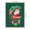 Amanti Art Santa and Reindeer by Rachel Lee 3 Birdies Studio Canvas Art Framed - 3 of 4