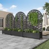 Black Wrought Iron Arch Planter with Climbing Rack (Gerald Wide Street) - 2 of 3