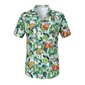 Clearlove Men's Hawaiian Shirt Short Sleeves Printed Button Down Summer Beach Dress Shirts - 1 of 4