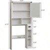 Over Toilet Storage Cabinet Farmhouse Bathroom Cabinet with Paper Holder Rustic White Bathroom Storage Organizer with Doors - 2 of 4