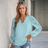Women's Floral Lace Scalloped V Neck Top -Cupshe - 3 of 4