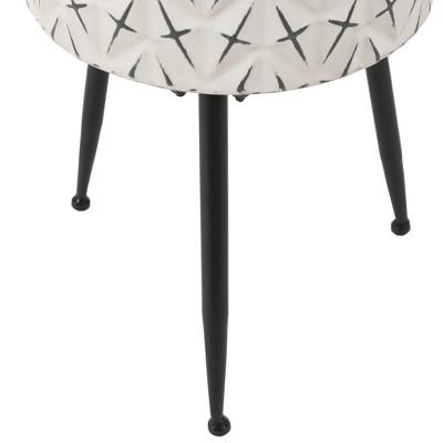 Set of 3 Distressed White and Black Metal Cachepot Planters with Tripod Legs