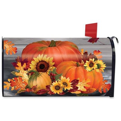 Briarwood Lane Autumn Pumpkin Trio Large Mailbox Cover Sunflowers : Target