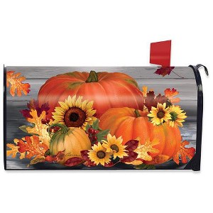 Briarwood Lane Autumn Pumpkin Trio Large Mailbox Cover Sunflowers - 1 of 3