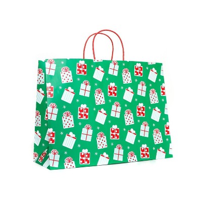 XL Vogue Gift Bag Gifts Patterned on Green - Spritz™