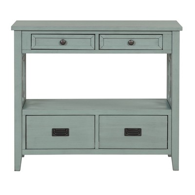 NicBex 36.02''Console Table with 4 Storage Drawers Modern Side Table with Open Shelf for Entryway,Living Room