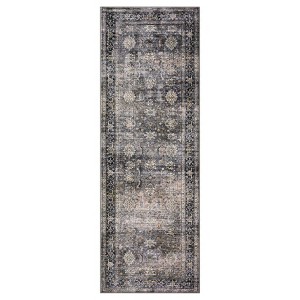 Living Room Rug, Washable Vintage Floral Low Pile Non Slip Carpet for Bedroom, Dining Room, Office, Farmhouse Rug - 1 of 4