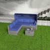 Gulches 6 Pieces Patio Furniture Sets, Outdoor Rattan Daybed with Retractable Canopy  for  Garden - 4 of 4