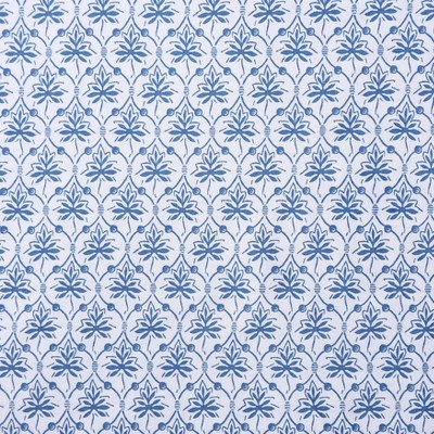 Blue Cotton Sateen Queen Sheet Set with Floral Print