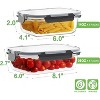 10-Pack Borosilicate Glass Meal Prep Containers with Locking Lids, 36oz & 14oz - 2 of 4