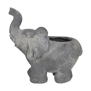 Northlight 16" Gray Standing Elephant Outdoor Garden Planter - 1 of 4