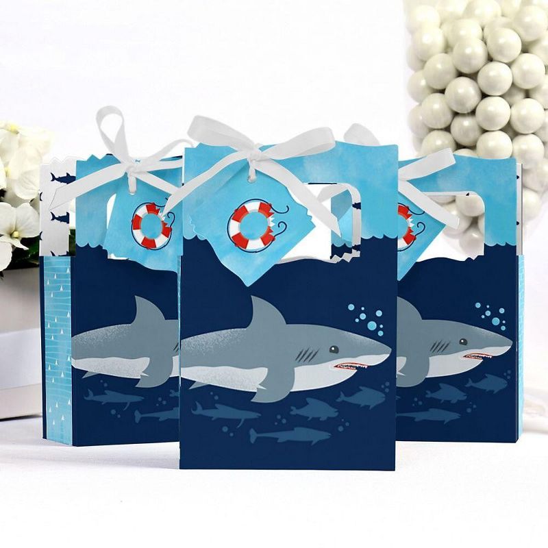 Big Dot of Happiness Shark Zone - Jawsome Party or Birthday Party Favor Boxes - Set of 12, 3 of 8