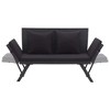 Outdoor Sun Bed Black Poly Rattan Standard Convertible Furniture - 4 of 4