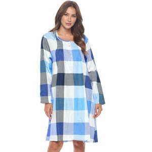 Casual Nights Women's Flannel Floral Long Sleeve Nightgown - 1 of 4