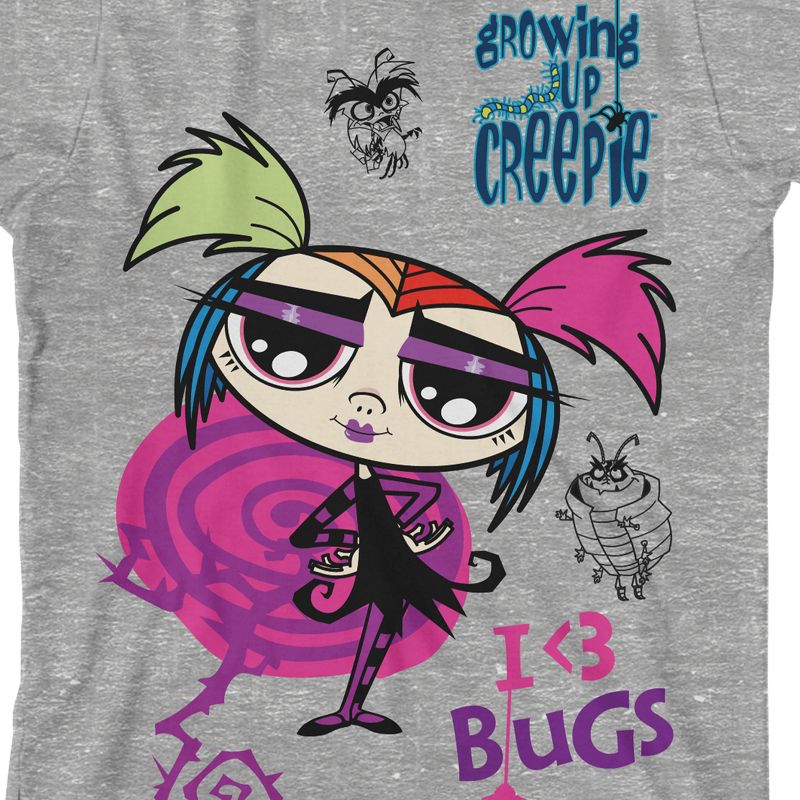 Growing Up Creepie Character Elements & Logo Crew Neck Short Sleeve Athletic Heather Boy's T-shirt, 2 of 4