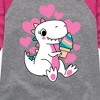 Girls' - Instant Message - Ice Cream Dinosaur Shirt Tail Raglan Graphic T-shirt - 2 of 4
