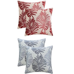 REGALWOVEN 4 Pcs Palm Leaf Pattern Decorative Throw Pillow Covers for Farmhouse Home Sofa Couch Bed - 1 of 4