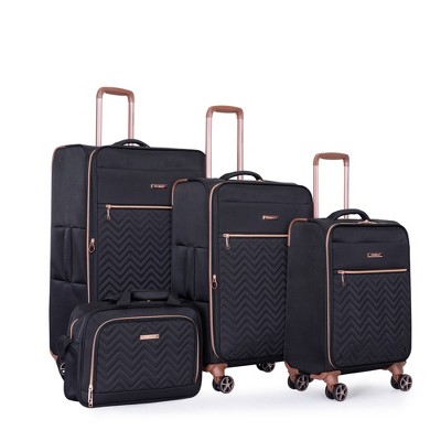 Whisen 4-Piece Luggage Set, Lightweight Terylene Suitcases and Bag with 360° Spinner Wheels, and Multiple Pockets
