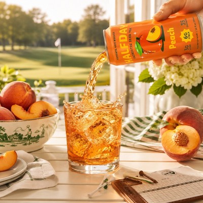 Halfday Prebiotic Iced Tea Peach Tea - 12 fl oz Can