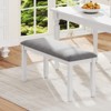 Tangkula Upholstered Bedroom Bench w/ Padded Seat & Solid Wood Legs for Dining Room - 3 of 4