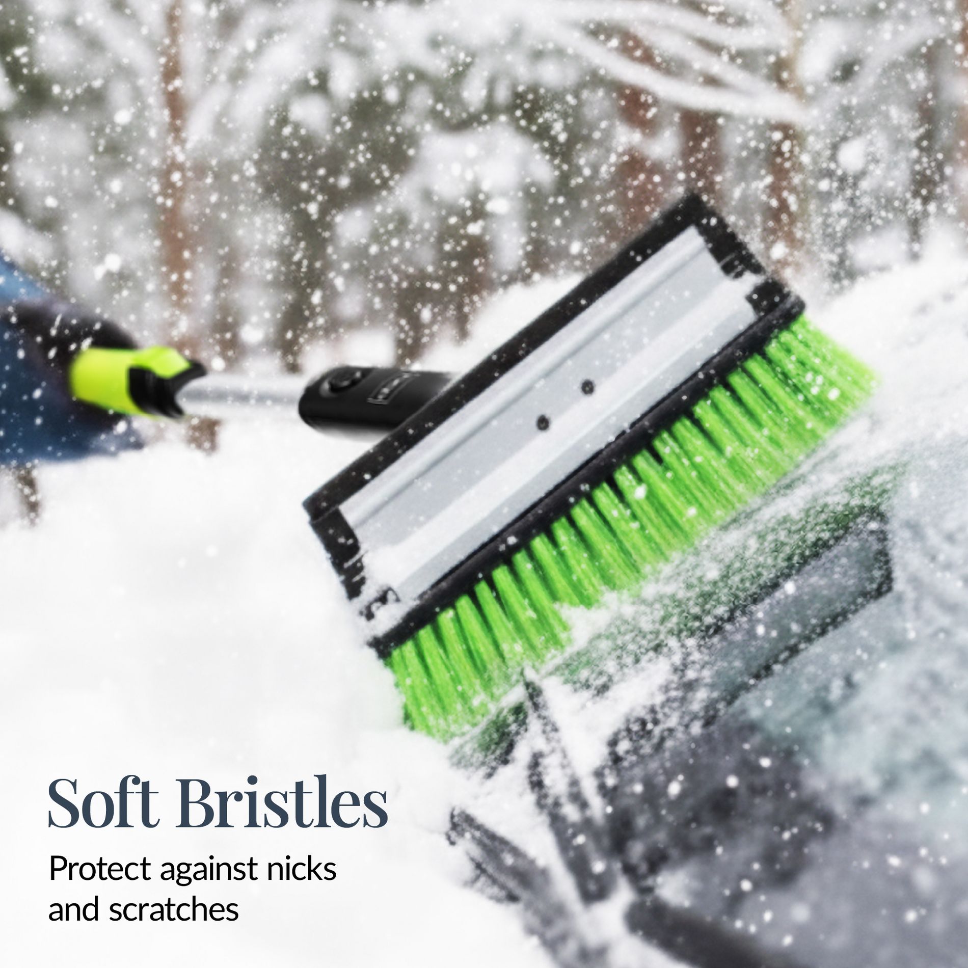 Best Choice Products 39" Extendable 4 in 1 Snow Brush with Shovel, Squeegee & Ice Scraper - Lime