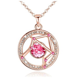 Leafael "Superstar Zodiac Constellation Pendant Necklace Made with Premium Crystal Horoscope Jewelry, Gold or Rose Gold Plated, 18"+ 2" - 1 of 4