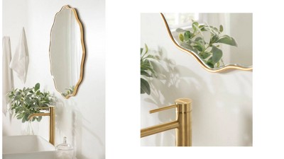 Viona Oval Gold Scalloped Wall Mirror