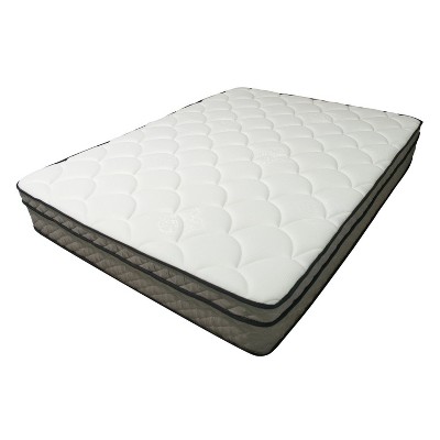 NicBex 12 Inch Euro Top Cooling Hybrid Gel Memory Foam Mattress for a Cool Sleep,Fiberglass Free,White+Gray