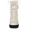 Allegra K Women's Platform Solid Buckle Lace Up Block Heel Ankle Boot - 3 of 4