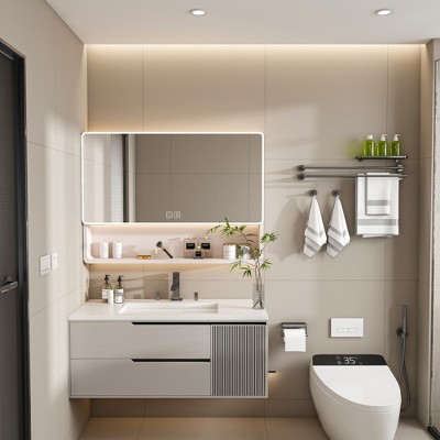 Grungis Wall Mounted Bathroom Storage Cabine,Medicine Cabinet with Mirror and  LED Light for Bathroom