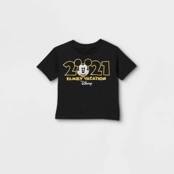 Toddler Disney Mickey Mouse 'Family Vacation 2021' Short Sleeve Graphic T-Shirt - Black
