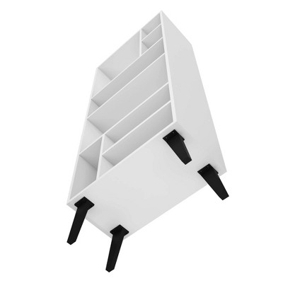 Warren White Tall Bookcase with Black Legs and 8 Shelves