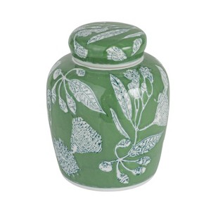 Decorative Ceramic Ginger Jar with Lid - 1 of 4