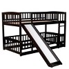 TiramisuBest Twin Over Twin Bunk Bed with Slide, Fence & Ladder, Kids Low Bunk Bed, White, Fun Play Bed for Kids & Teens - 4 of 4