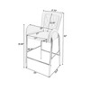CAVINAS 28.75 inch Bar Stools Set of 2,Velvet Upholstered Bar Chairs with Golden Frame & Footrests for Kitchen Island - 3 of 4