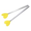 Unique Bargains Stainless Steel Silicone Tips Heart Shape Food Tongs - 3 of 4